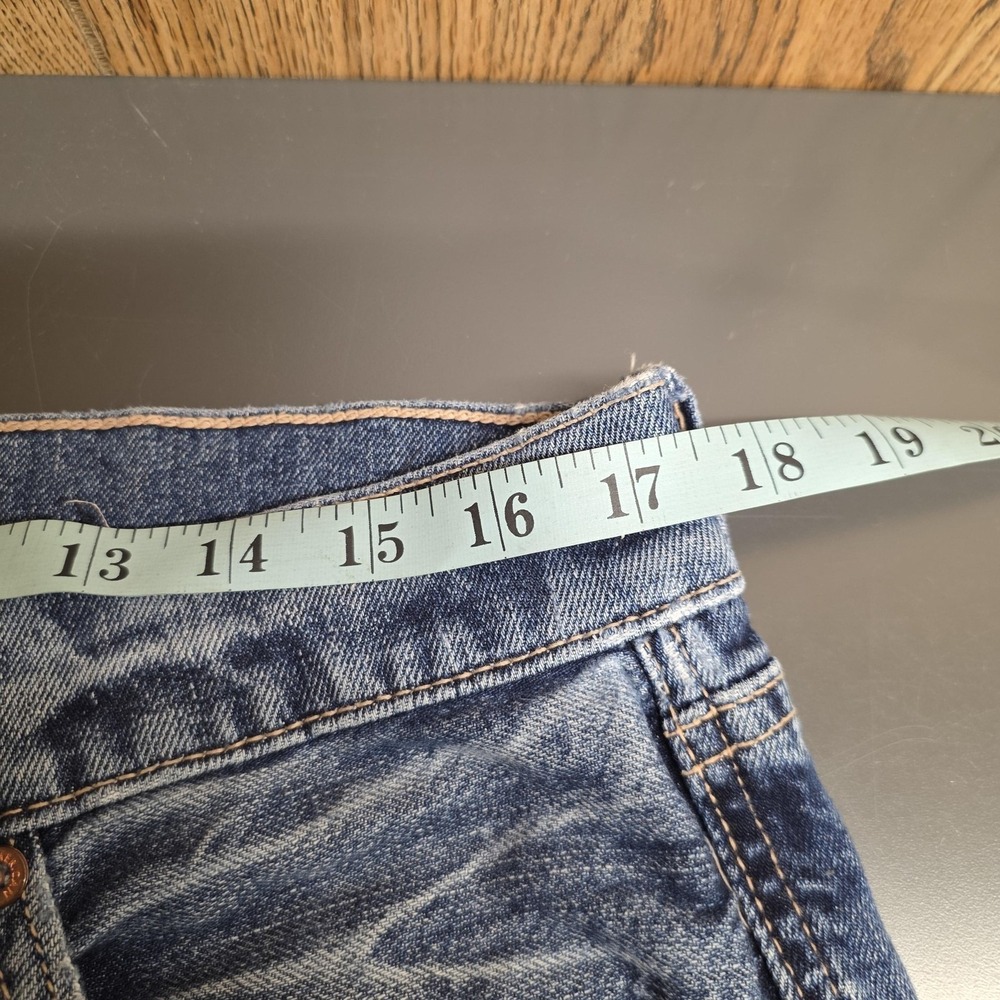 American Eagle Ex-Boyfriend Jeans Women 12 Blue High Rise Relaxed Strigid - Picture 5 of 9